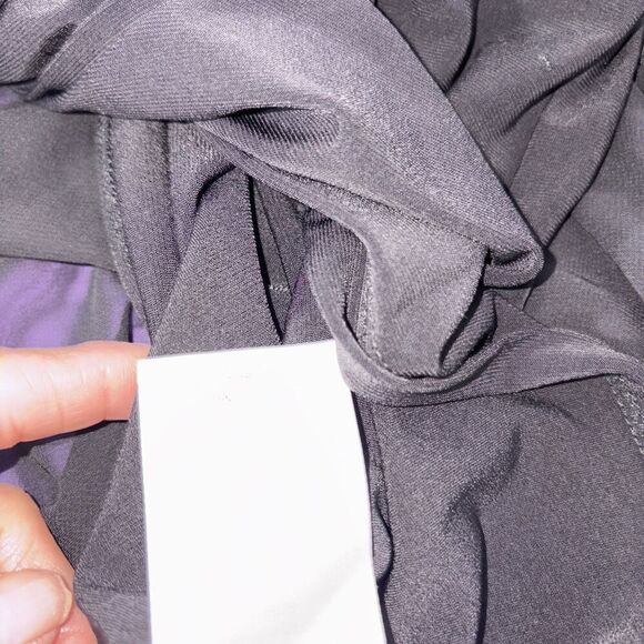 Colleen Lopez Long Sheer Tunic Topper size Medium Cap Sleeve Black Chiffon Artsy - Picture 6 of 6